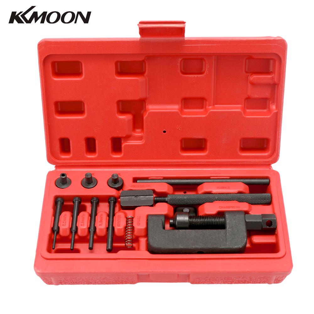 KKmoon Motorcycle Bike Chain Breaker Splitter Link Riveter Universal Bikes Riveting Tool Set Cycling Accessories with Carry Box