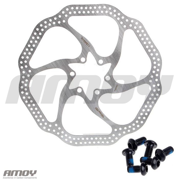 1Pcs SUS 410 Material 160MM/18 HS1 6 Bolts MTB Bike Hydraulic Mountain Bicycle Disc Brake Rotor