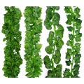 12Pcs/Lot Long Artificial Plants Green Ivy Leaves Artificial Climbing Tiger Grape Vine Fake Foliage Leaves Wedding Home Decor