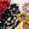 Candy Color Women Hair Scrunchie Bows Ponytail Holder Hairband Bow Knot Scrunchy Girls Hair Ties Hair Accessories Christmas