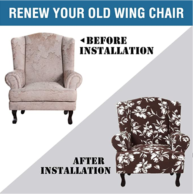 Printed Wing Chair Cover Furniture Cover