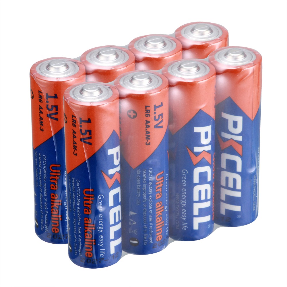12pcs/lot PKCELL AA Battery 1.5V LR6 AM3 E91 MN1500 Alkaline Dry Batteries Primary Battery