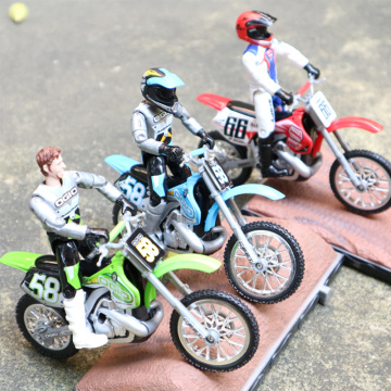 1/18 Scale Die casting Toy Motorcycle Model Racing With Joint Doll Alloy Motorcycle Car Racing Scene Platform Sand table gift