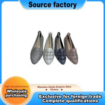 Sparkly Diamond Pointed Toe Closed Tongue Shoes