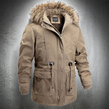 Jackets For Men Winter Mid-Long Parkas Cotton Coat Outdoor Jacket Men Winter Coat Fur Collar Long Jacket Outwear Overcoat Men