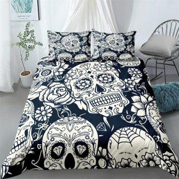 hand art skull duvet cover set single twin double queen king super king size bed linen set