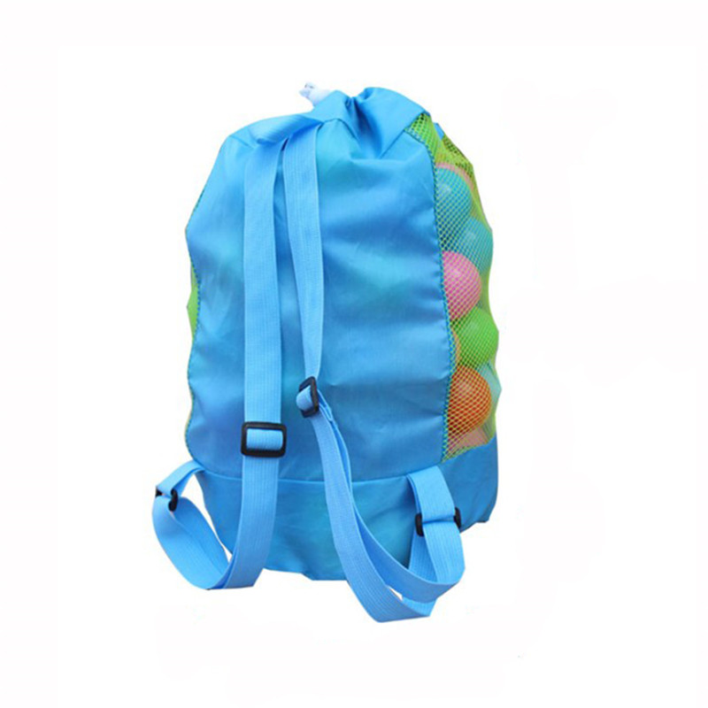 Foldable Beach Toy Bag Sand Away Beach Storage Pouch Tote Mesh Bag Travel Toy Organizer Sundries Net Drawstring Storage Backpack