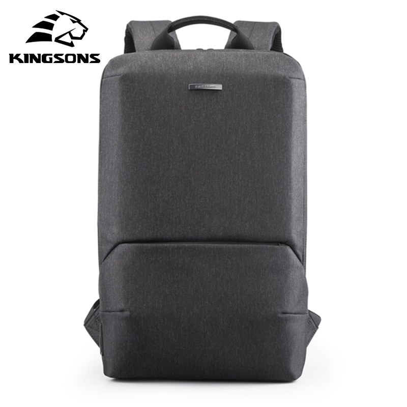 Kingsons New 15.6 Inch Laptop Backpack Male Splash-proof USB Charging Backpacks Teenagers Schoolbag Ultra-thin Mochila