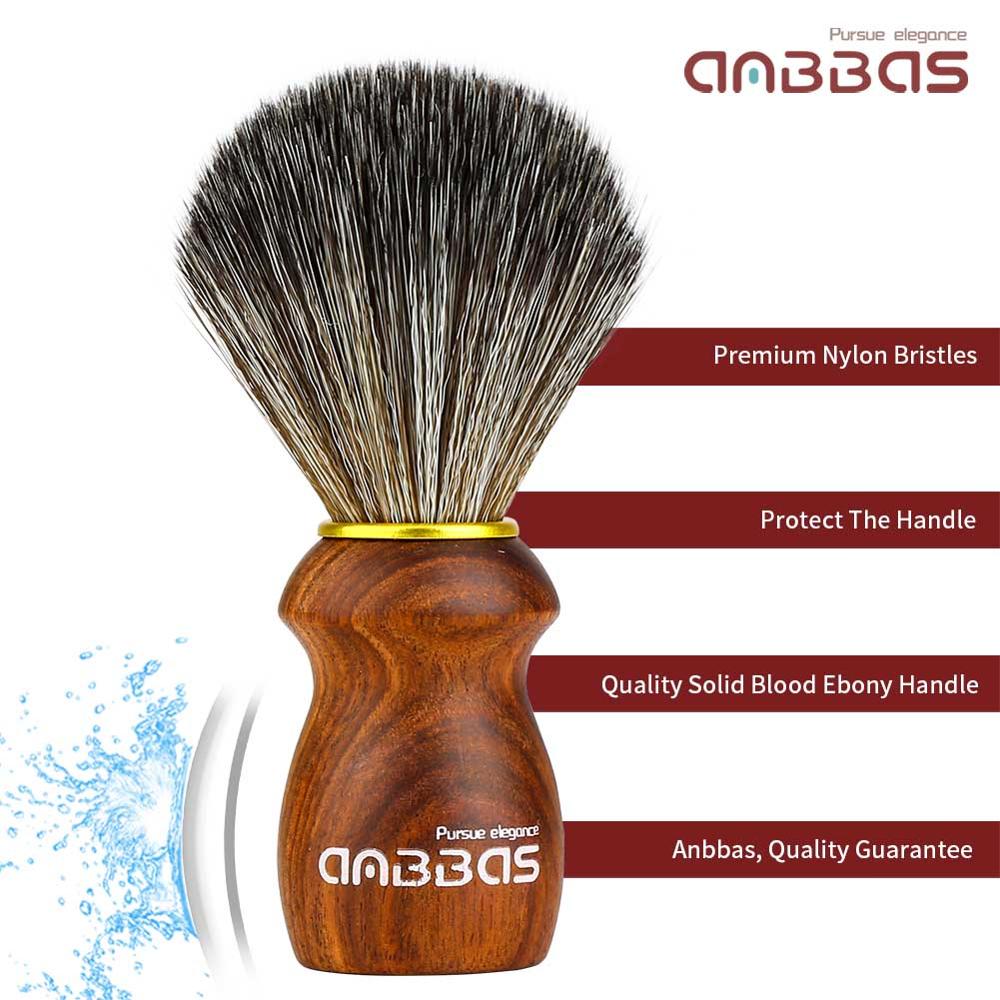 Synthetic Badger Hair Shaving Brush Rare Blood Ebony Wood Handle Foam Brush for Men Wet Shave Gift