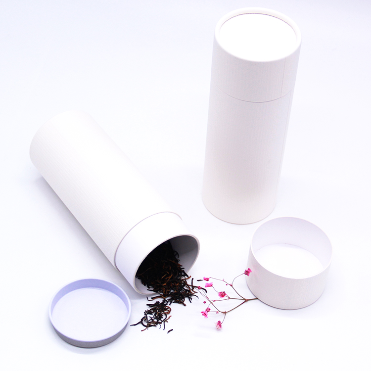 Tea gift box round with metal lid and paper lid