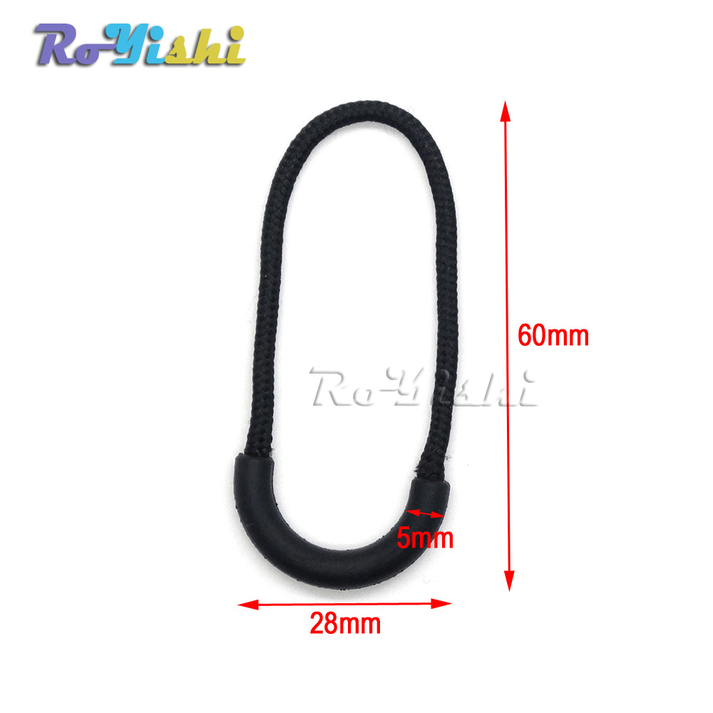 Zipper Pulls Cord Rope Ends Lock Zip Clip Buckle Black For Paracord Accessories/ Backpack/Clothing
