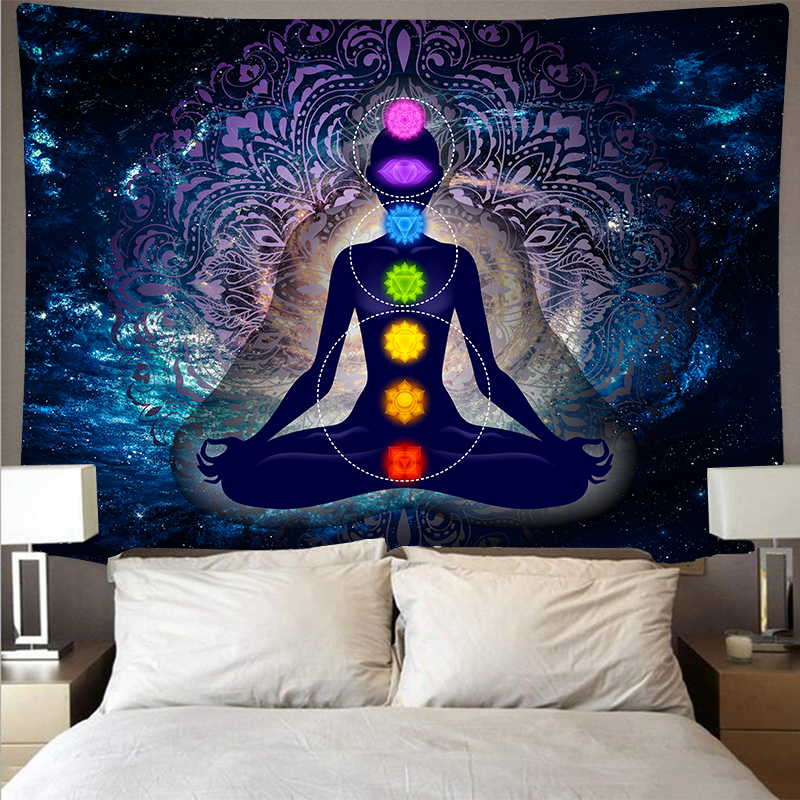 Cheap India Mandala Tapestry Wall Hanging Trippy Psychedelic BohemiaTapestries Witchcraft Supplies Wall Cloth Carpet Home Decor
