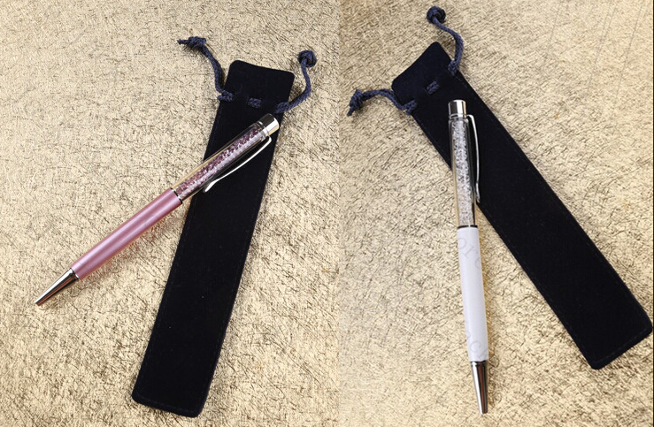 20pcs/lot Velvet Single Pencil Bag Pen Pouch Holder Pen Case With Rope For Rollerball /Fountain/Ballpoint Pen 6836