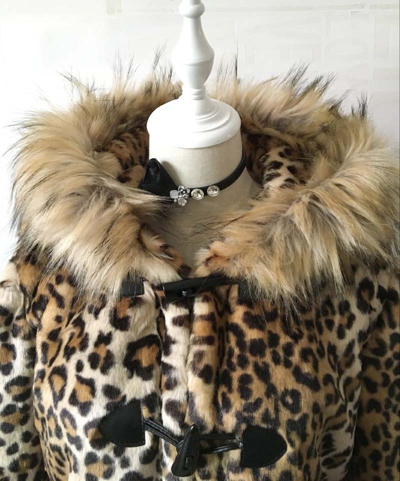 ZADORIN 2020 Fashion Streetwear Warm Fur Hooded Leopard Faux Fur Coat Long Sleeve Fluffy Fake Fur Jacket Long Winter Overcoat