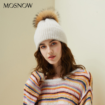 Winter Hat For Woman Clearance knitting Cap Imitation Mink Fur Pom Pom Beanies Thick Warm Turban Femme Wool Hat Skullies Beanies
