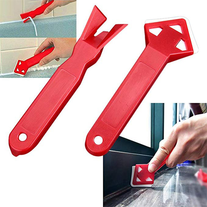 2pcs/set Professional Angle Scraper Silicone Glass Sealant Remover Tool Rubber Grout Remover Spreader Spatula Scraper Tool