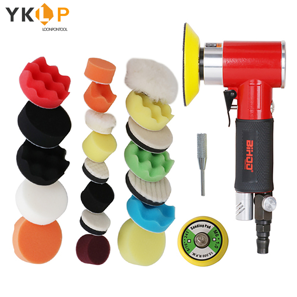 Air Sander Polishing Machine 2/3 Inch Polishing Pad Sponge Disc Set Pneumatic Polishing Grinder Car Track Polishing Machine