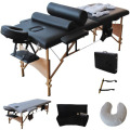 2 Sections Folding Portable SPA Bodybuilding Massage Table Set Black Spa Bed