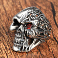 Halloween jewelry ruby eyes Rock skull ring