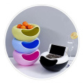 Double Layer Storage Box Plastic Bowl Dish Layer Fruit Snack Seeds Containers Phone Holder Dry Candy Storage Box Organizer TXTB1