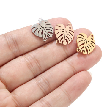 5pcs Stainless Steel Leaf Connectors Findings, Gold Rose Gold Jewelry Bracelet Connector Accessories