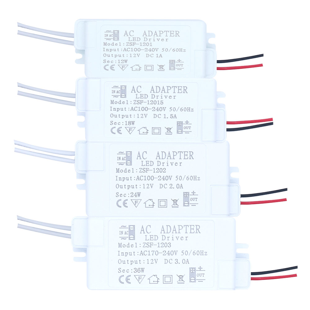 DC12V LED Driver 6-60W New 1A to 5A For LEDs AC220V Power Supply Constant Current Voltage Control Lighting Transformers