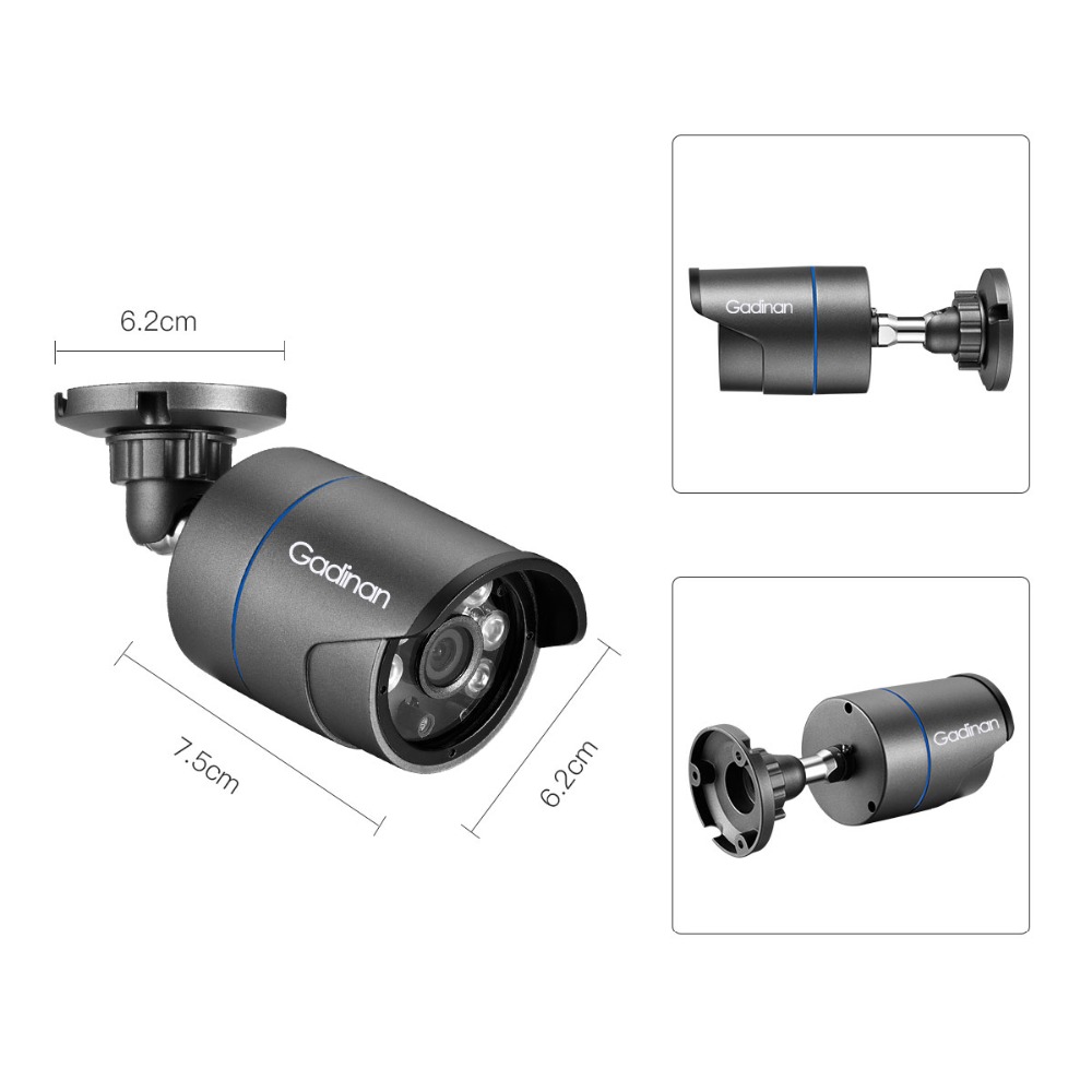 Gadinan H.265 Security IP Camera POE 3MP Audio Recording Outdoor Metal Waterproof CCTV Camera P2P Video Home Surveillance ONVIF