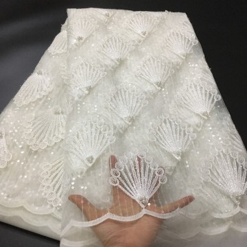 Fashion African Lace Fabric High Quality French Tulle Lace Fabric 2020 Nigerian Lace Cord Embroidery Fabric For Wedding LH9023D