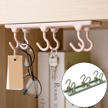6 Hook Over Door Under Shelf Hanger Clothes Storage Towel Bag Rack Hooks Rails Kitchen Tool