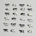 Animal model toy train 100pcs 1/150 Farm Animal model for architectural model layout miniature scale model cow