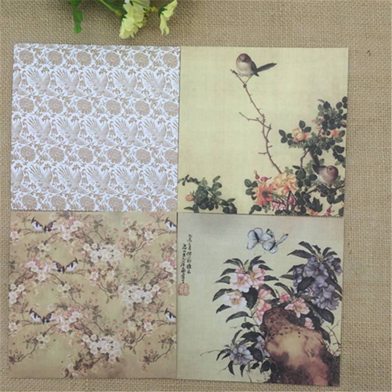 24 Sheets Chinese Paintings Scrapbooking Pads Paper Origami Art Background Paper Card Making DIY Scrapbook Paper Craft