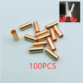 100PCS Copper connecting pipe wire joint small copper tube intermediate joint direct connection pressure pipe cold pressed