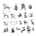 20pcs Antique Silver Color Dog Pendant Charms Dog Charms Cute Dog Charms For Jewelry Making DIY Craft
