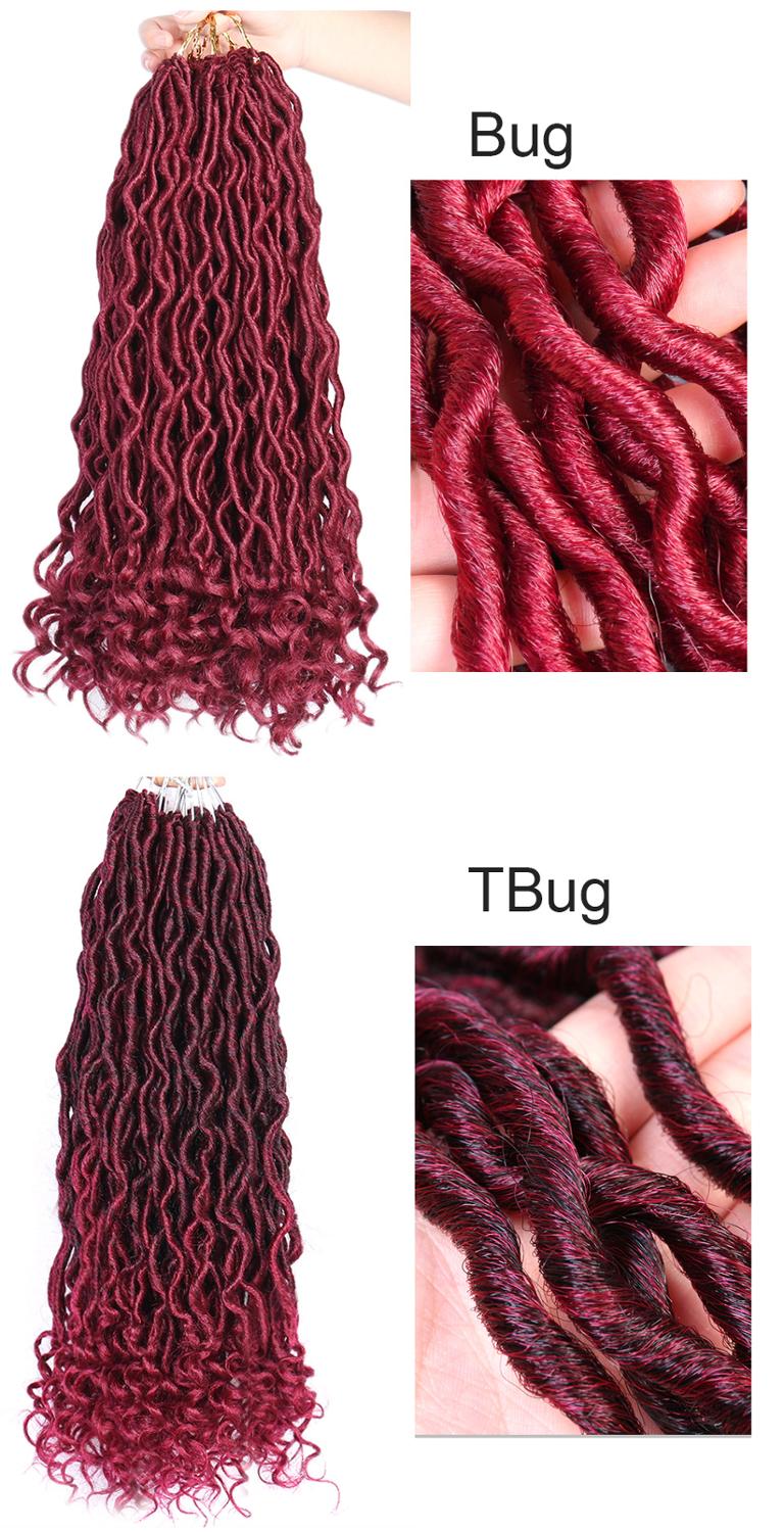 Long Wave Faux Locs Crochet Braids Hair Ombre Black BUG Dreadlocks High Temperatu Fiber Synthetic Twist Braid Hair For Women20