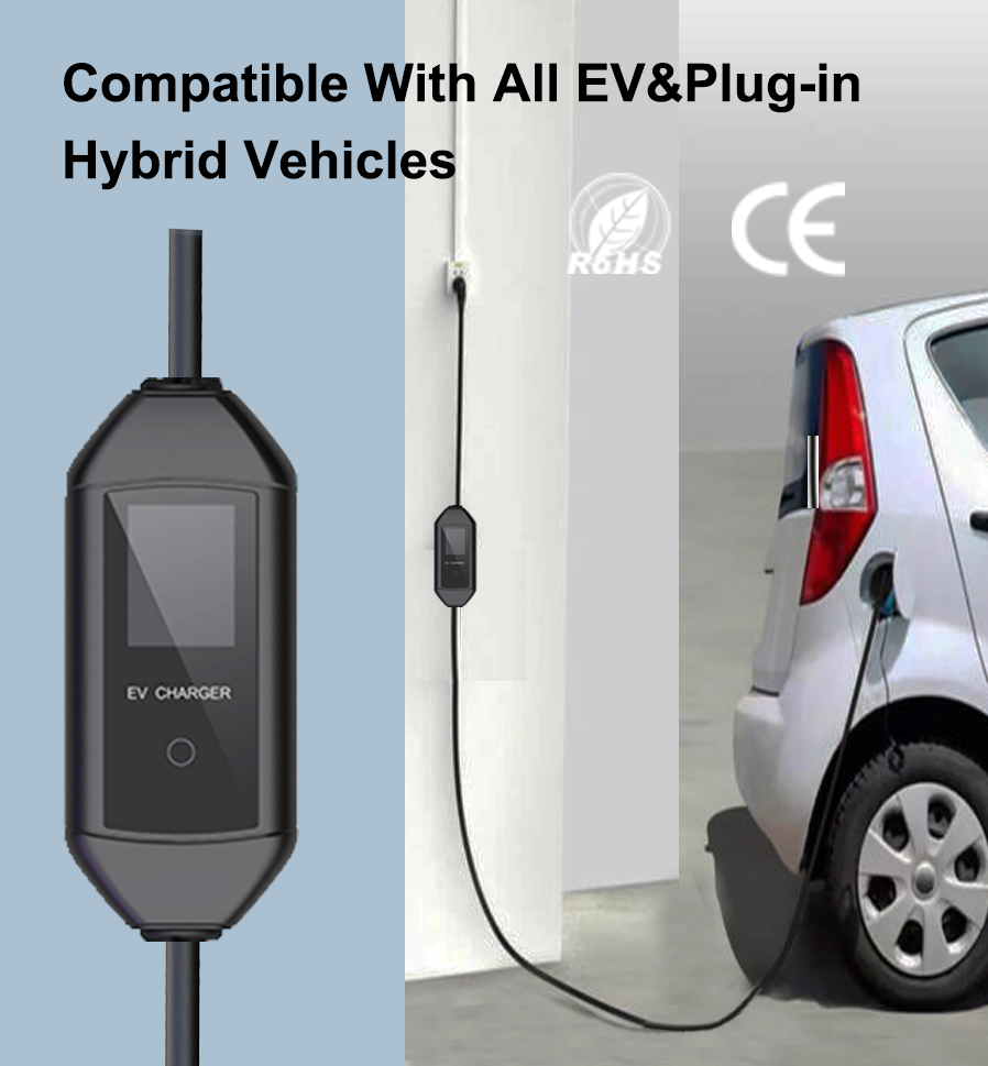 current adjustable 7kw electric 32A type 1 car ev charging station 7kw plug price ev charger 5m cable portable ev charger