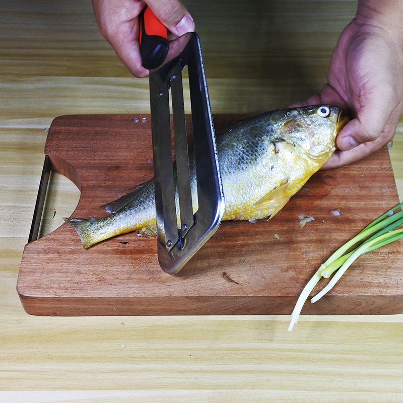 SHUOJI Vegetable Slicer Double 2 Slice Blade Slicing Knife Fish Scale Cleaner Knives Cabbage Cucumber Carrot Onion Slicer Peeler
