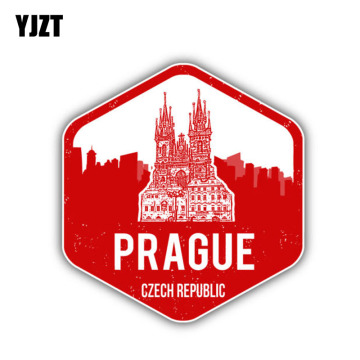 YJZT 10.2CM*10.9CM Car Sticker Prague City Czech Republic PVC Decal Stickers 6-1351