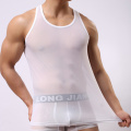 Men's Transparent Undershirt See Though Sleeveless Shirt Mesh Breathable Bodybuilding Vest Sexy Men Tank Tops
