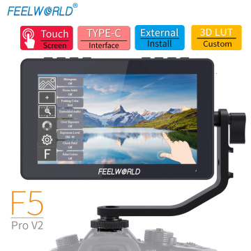 FEELWORLD F5 PRO V2 5.5'' Touch Screen 3D LUT Camera Monitor Setup Power for Hollyland Wireless Transmitter MARS Series