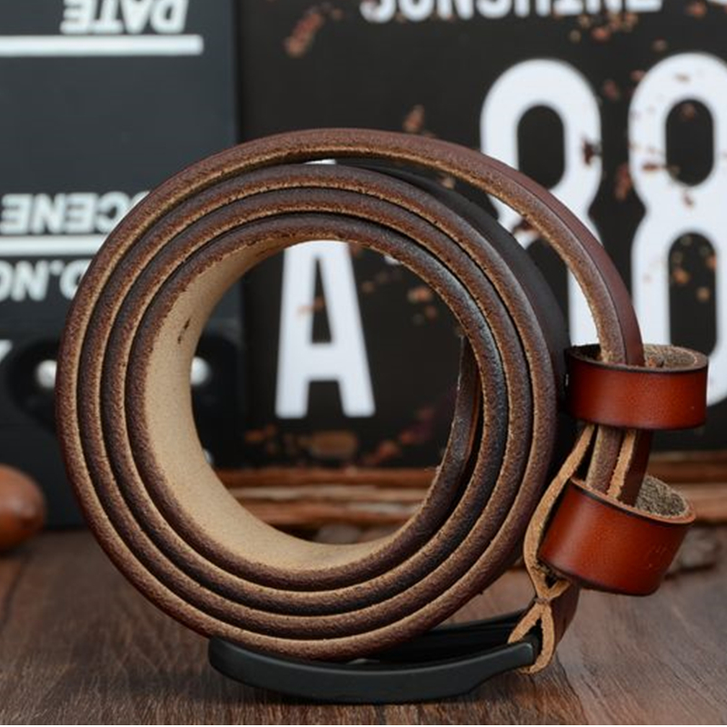 COWATHER male belt for mens high quality cow genuine leather belts 2019 hot sale strap fashion new jeans Black Buckle XF010