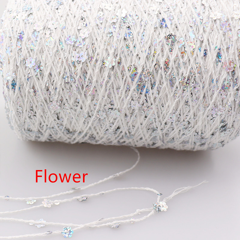 58 colour 500g/Ball /1400M 100% cotton yarn 6mm+3mm special Sequin yarn DIY garment accessories Rag doll Knitting yarn пряжа