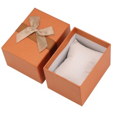 Unique Orange Bowknot Watch Box Chic Storage Case Cardboard Present Gift Box Rectangle High-Grade Watch Packing Box Jewelry Box