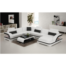 White Latest Design Corner Sofa Set L Shape Genuine Leather Living Room Home Use Sofas