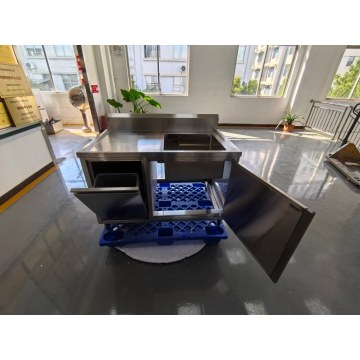 Single-bucket sink storage cabinet