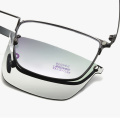 Optical Glasses Prescription Eyewear Frame Eyeglasses with Magnetic Polarized Clip-on Metal Frame Glasses Full Rim Rectangular
