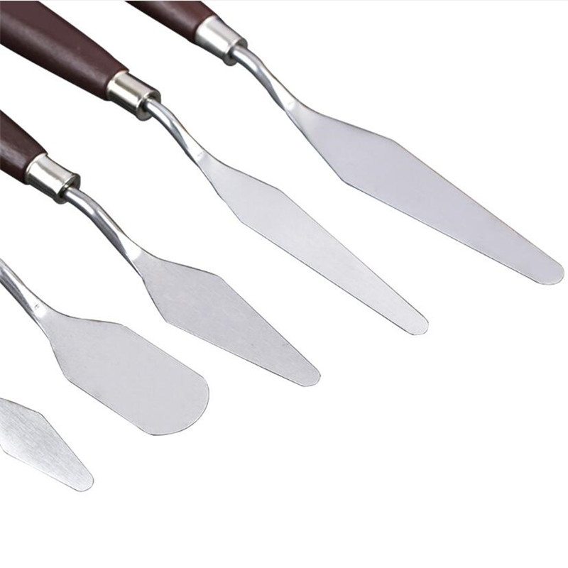 5pcs/set Stainless Steel Spatula Baking Pastry Tools Fondant Cream Mixing Scraper Oil Painting Shovel for Painting Knife