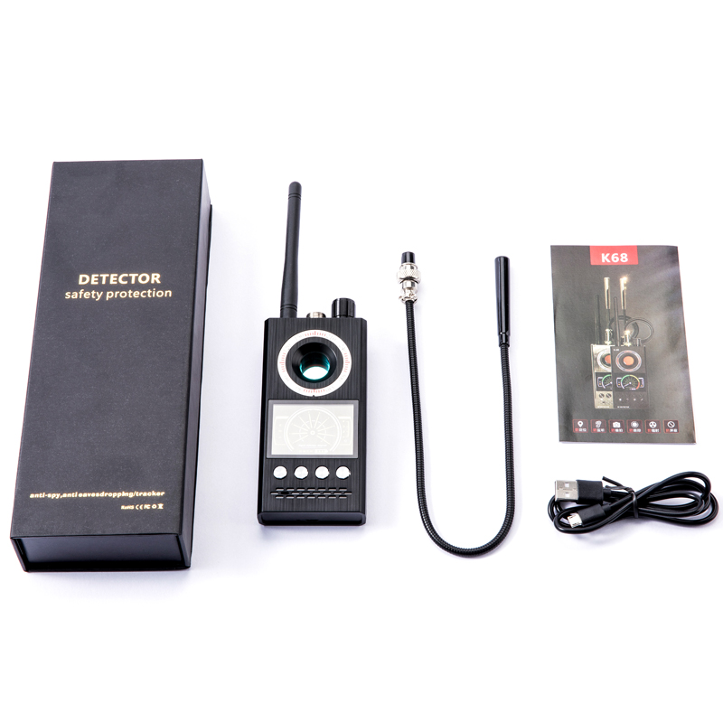 K68 Scanner Detector Espionage Finder rf Bug camera Detectors WiFi Signal GPS Radio Phone Device Finder Private Protect