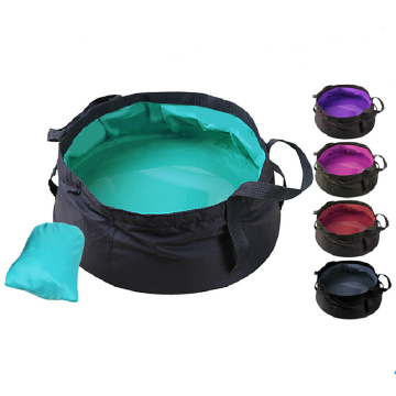 8.5L Folding Portable Water Buckets Washing Basin Bucket Nylon Outdoor Sports Hiking Camping Traveling Equipment