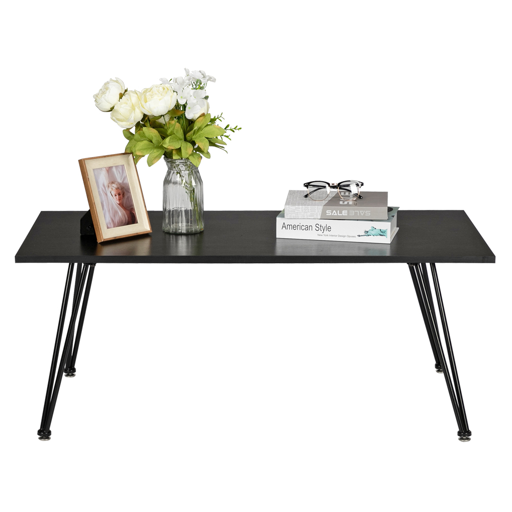 Coffee Table Side Table End Table Artisasset Single Layer 1.5cm Thick MDF Desktop Square Pointed Iron Coffee Table Black