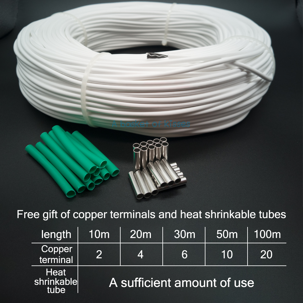100m HRAG high quality 12K 33ohm carbon fiber heating cable floor heating wire electric hotline Non-toxic odorless heating cable